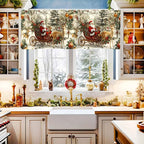 Christmas Curtain Valance - Festive Rod Pocket Window Treatment