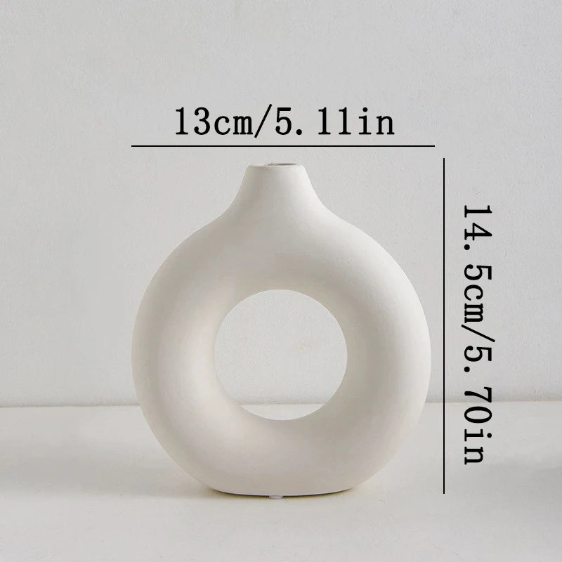 Nordic Donut Vase - Sleek Modern Minimalist Flower Pot