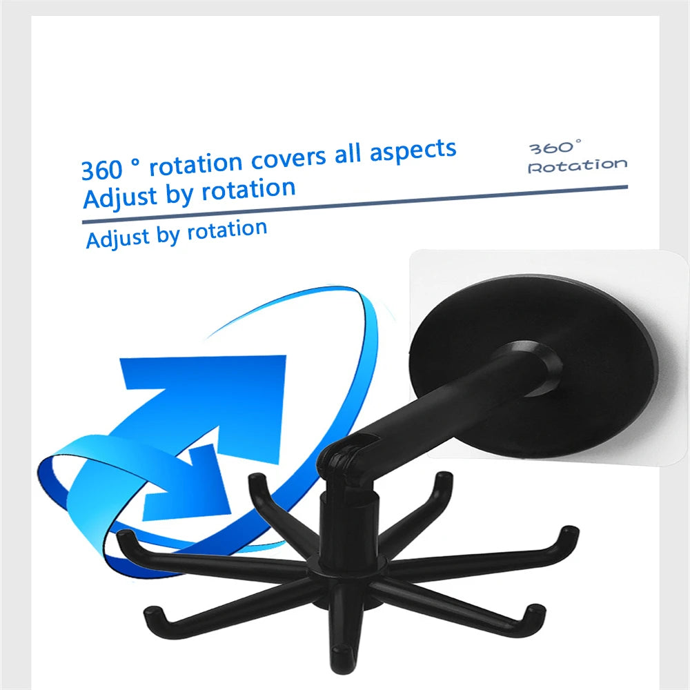 7-Claw Rotatable Self-Adhesive Kitchen Storage Hook