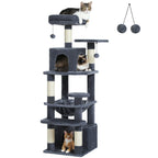 Large Cat Tree with Hammock & Scratching Posts for Indoor Cats