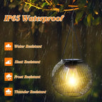 Solar Waterproof Hanging Lantern - Cozy Warm White LED Light
