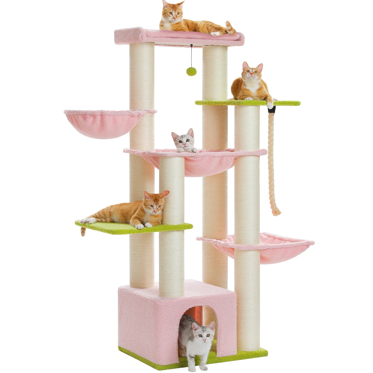 Multi-Level Cat Tree with Scratching Posts for Large Cats