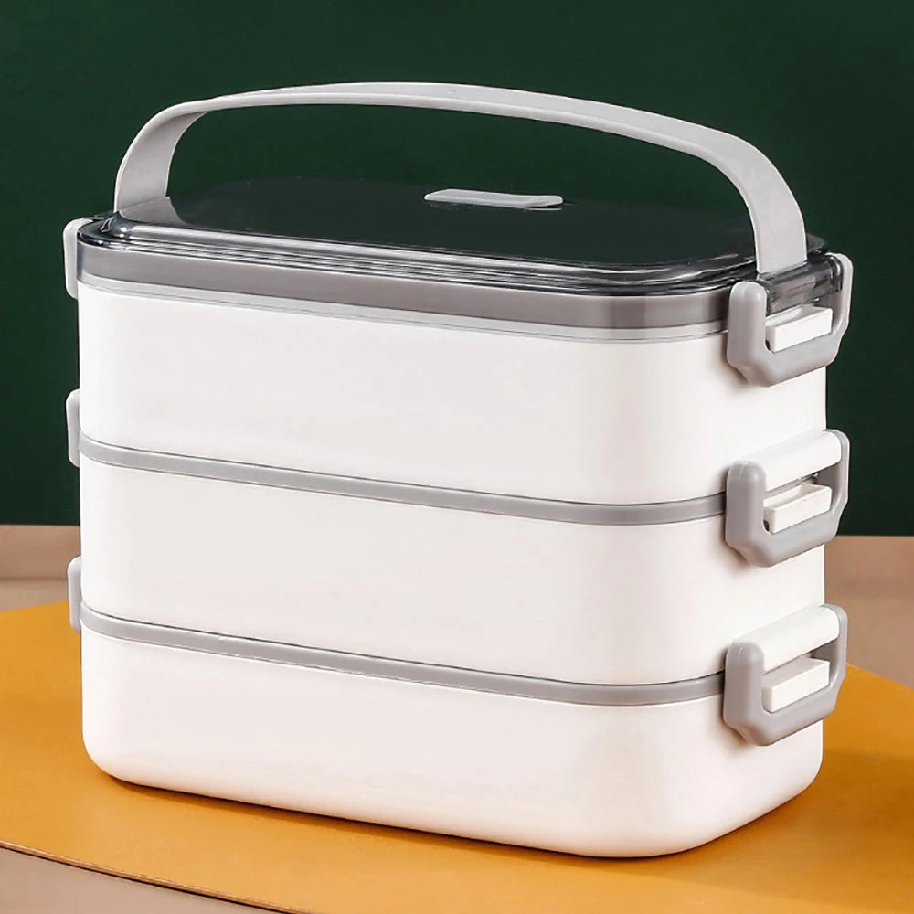 Leak Proof Stainless Steel Bento Lunch Box - 3 Layers