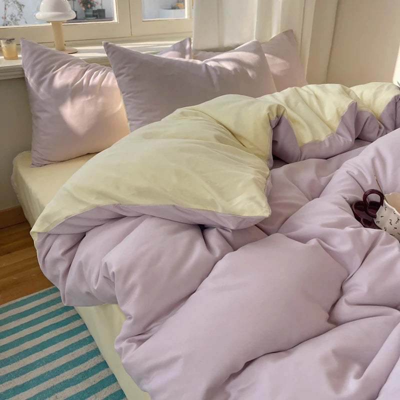 4-Piece Cotton Bedding Set - Duvet Cover & Pillowcases