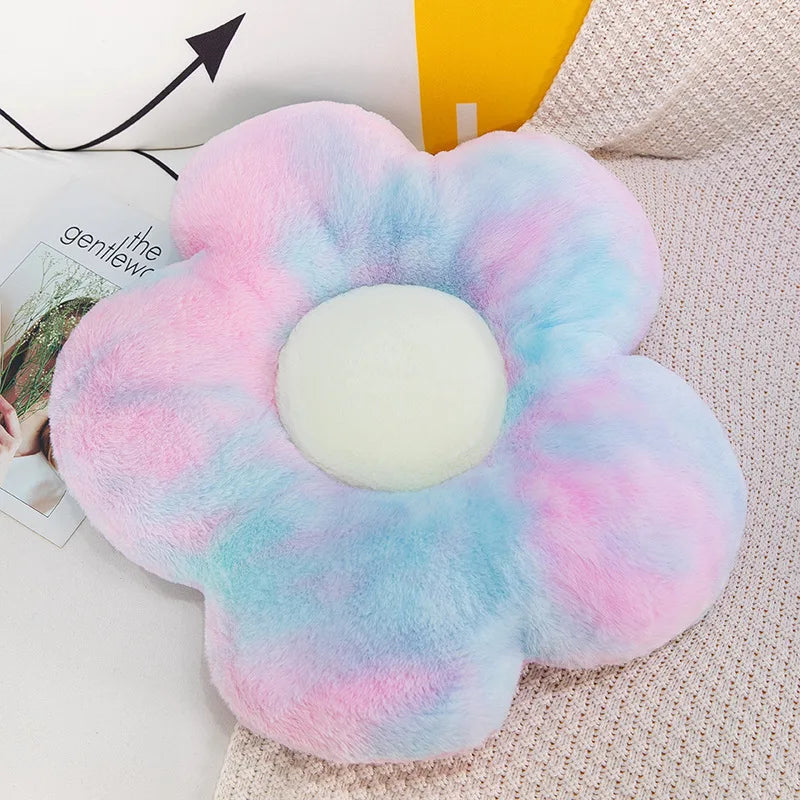 Soft Floral Decorative Pillow - Daisy Flower Plush Cushion
