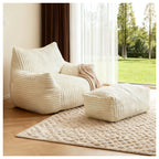 Oversized Bean Bag Lounge Chair with Ottoman