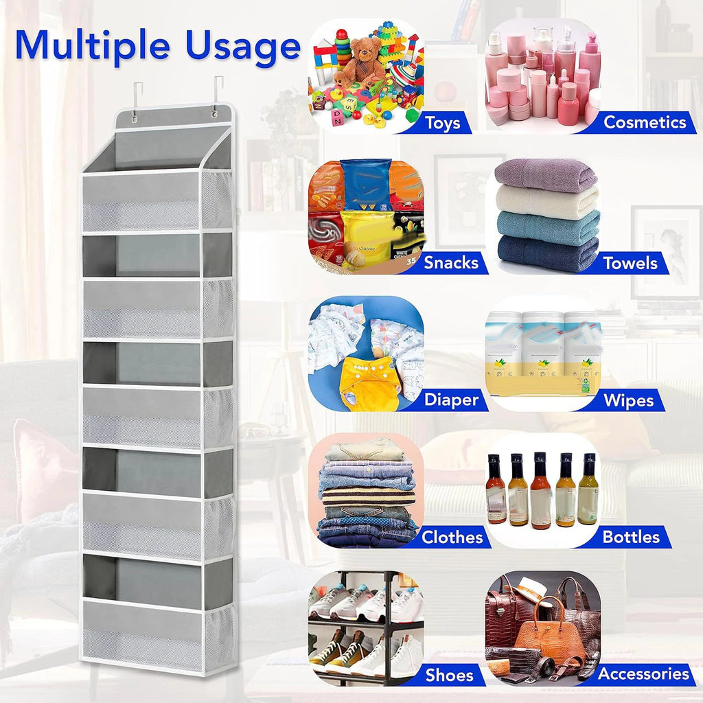 5-Layer Over-the-Door Organizer with Mesh Pockets - Space Saver
