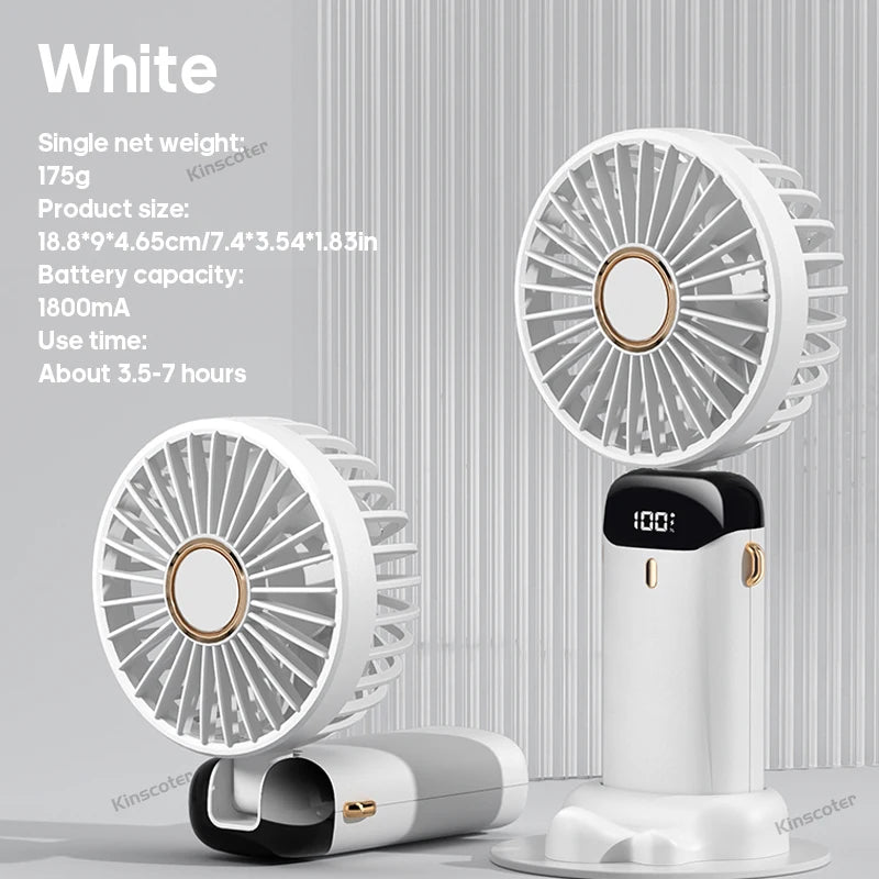 Portable Rechargeable Mini USB Fan with Phone Stand - 5 Speeds