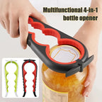 4-in-1 Ergonomic Can & Bottle Opener - Compact Kitchen Tool