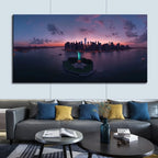 1.5 Inch Thick Pine Wood Frame Sunset Poster Art