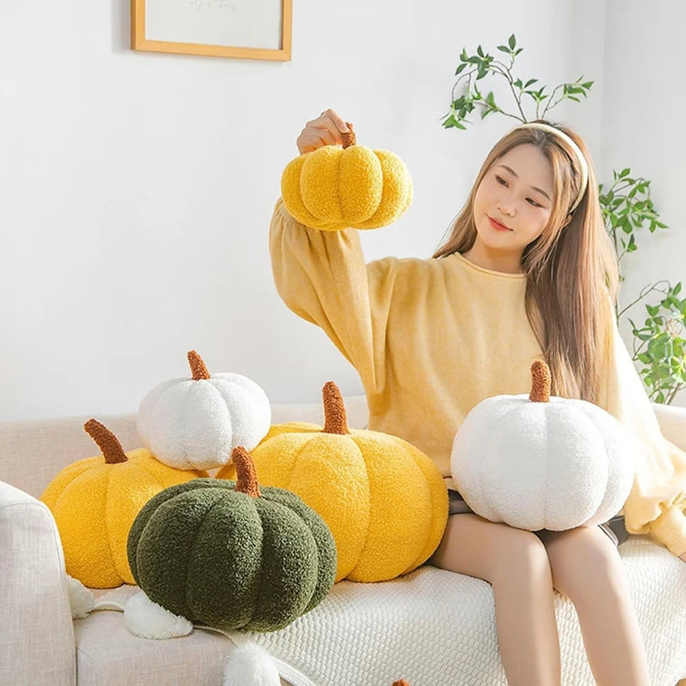 Funny Pumpkin Pillow - Creative Plush Cushion for Halloween Decor