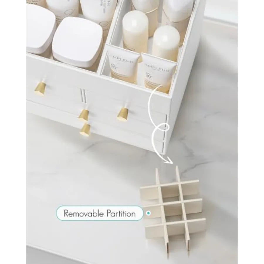 Makeup Organizer | Small Apartment Vanity White