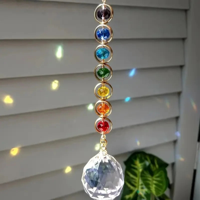 Rainbow Crystal Sun Catcher - Colorful Boho Home Decor