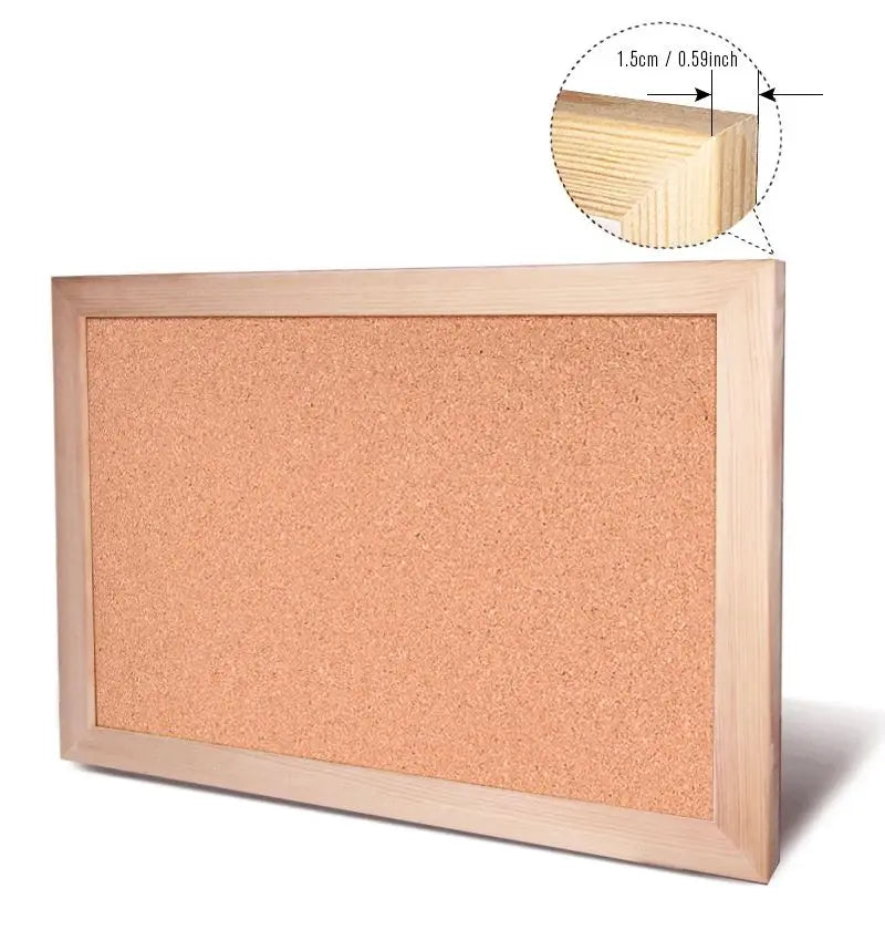 Wooden Cork Board Wall Decor with Soft Letter Pins
