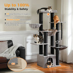 Multi-Level Cat Tree with Scratching Posts for Large Cats