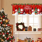 Christmas Curtain Valance - Festive Rod Pocket Window Treatment