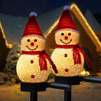 Solar Snowman Christmas Lights for Outdoor Patio and Lawn Decoration