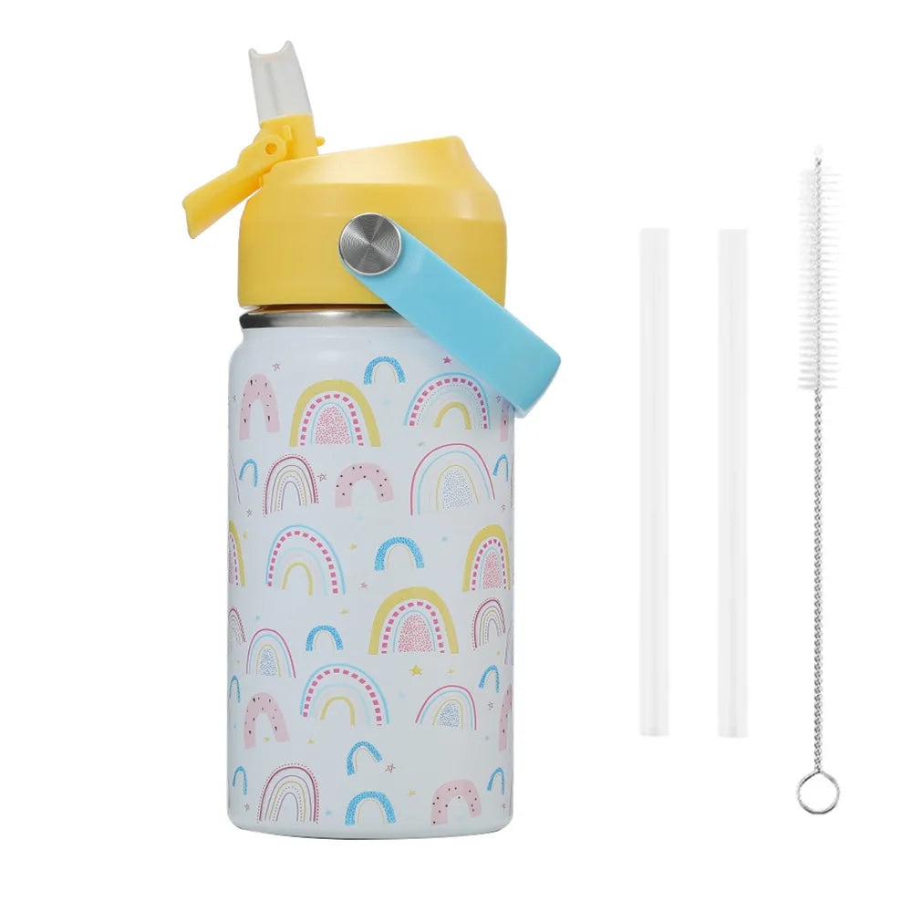 Kids Insulated Water Bottle with Straw - 360ML Stainless Steel