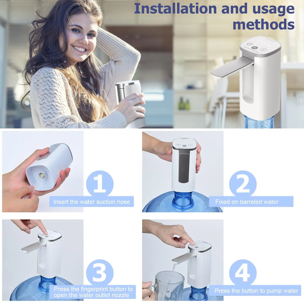 Automatic Portable Water Bottle Dispenser - Easy & Rechargeable