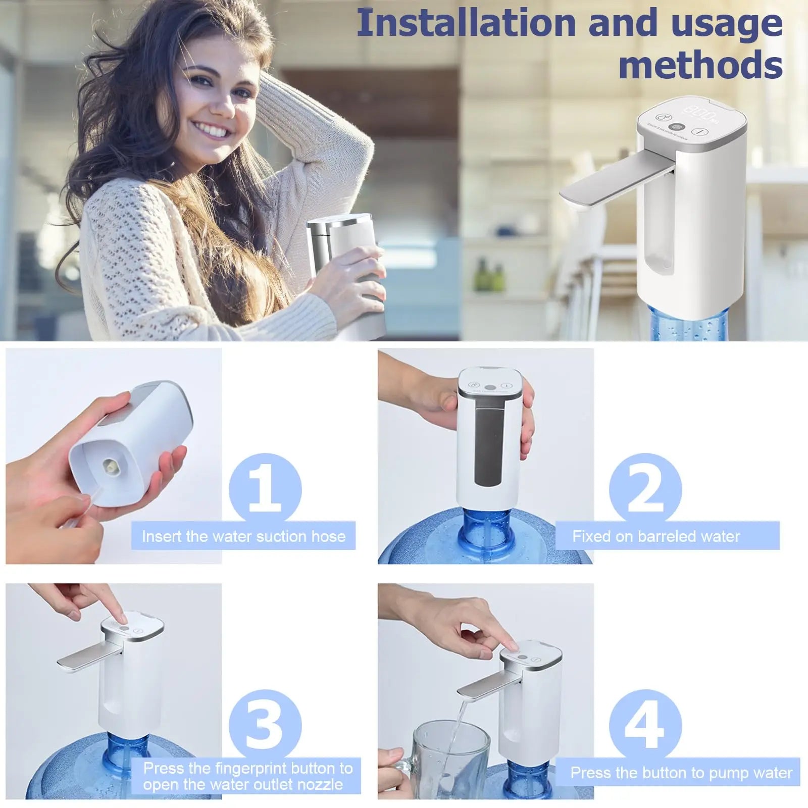 Automatic Portable Water Bottle Dispenser - Easy & Rechargeable