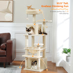 Large Cat Tree with Hammock & Scratching Posts for Indoor Cats