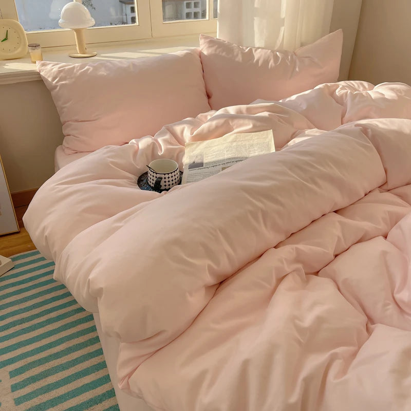 4-Piece Cotton Bedding Set - Duvet Cover & Pillowcases