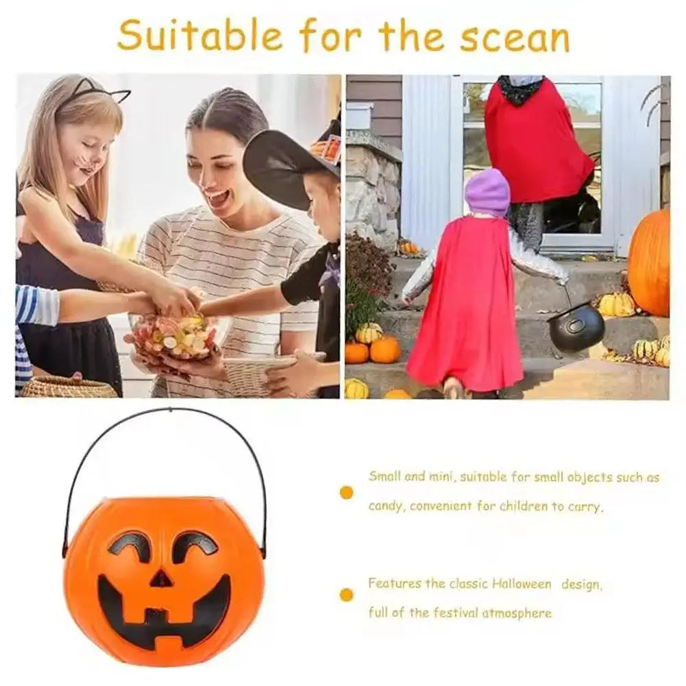 Halloween Pumpkin Bucket - Portable Candy Basket for Festivities