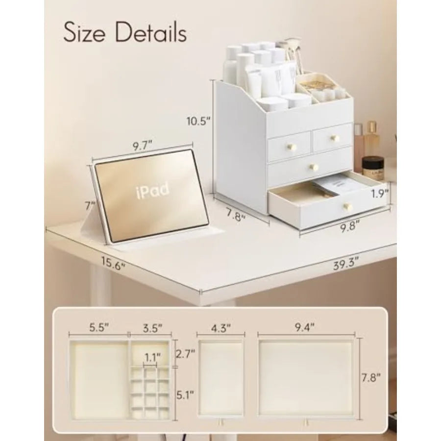 Makeup Organizer | Small Apartment Vanity White