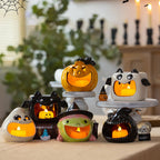 Halloween Candle Holders Set - Pumpkin, Ghost & Bat Decor