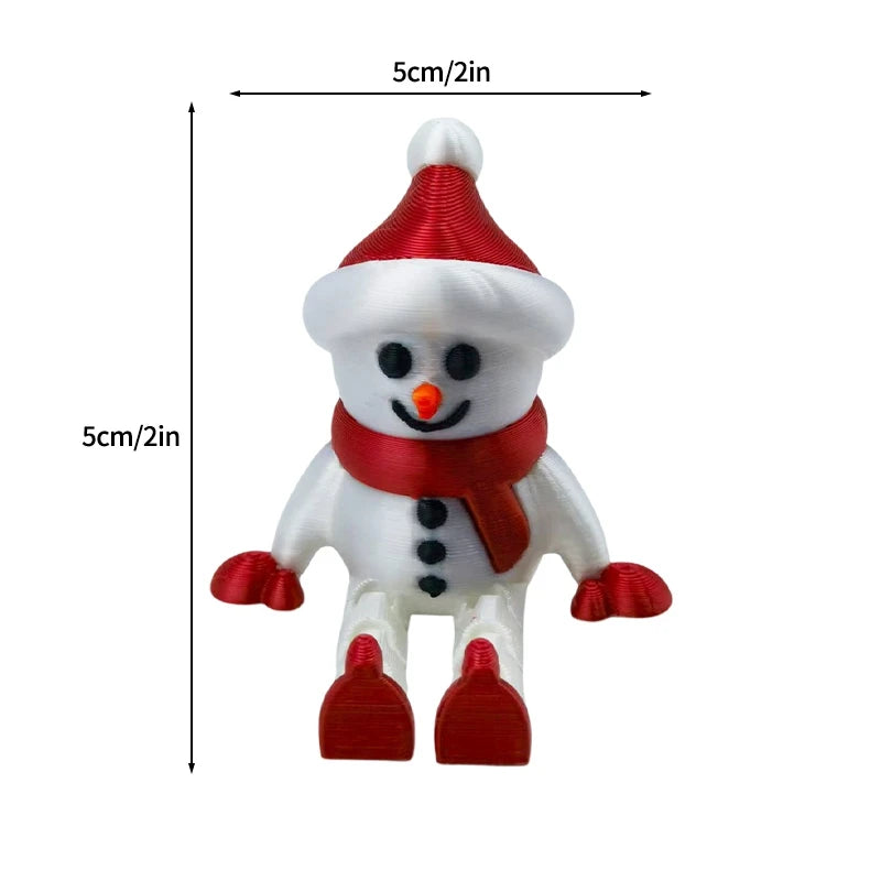 3D Printed Christmas Ornament Santa and Snowman