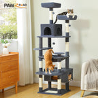 Large Cat Tree with Hammock & Scratching Posts for Indoor Cats