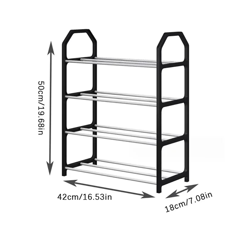 4-Layer Dustproof Shoe Rack | Dorm Room Entryway Organizer