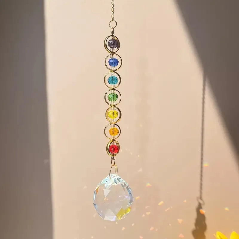 Rainbow Crystal Sun Catcher - Colorful Boho Home Decor