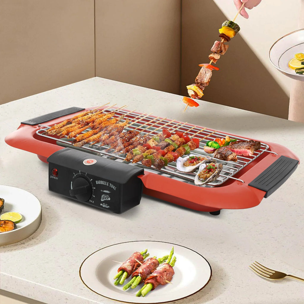 Stainless Steel Electric Table Grill with Adjustable Temp