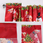 Christmas Curtain Valance - Festive Rod Pocket Window Treatment