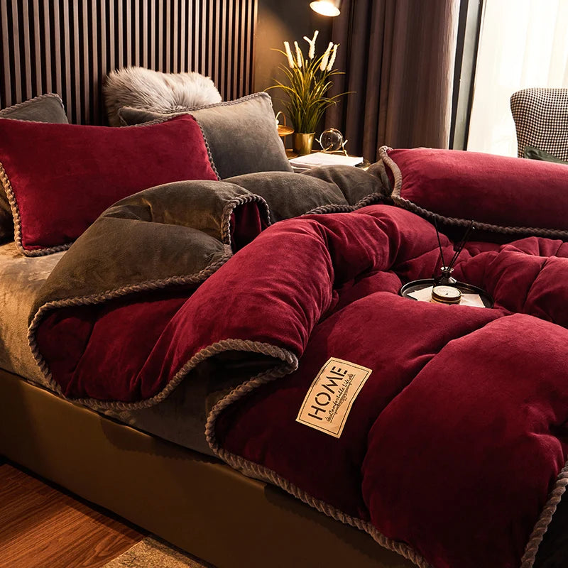 Soft Solid Color Milk Velvet Duvet Cover