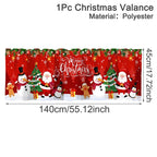 Christmas Curtain Valance - Festive Rod Pocket Window Treatment