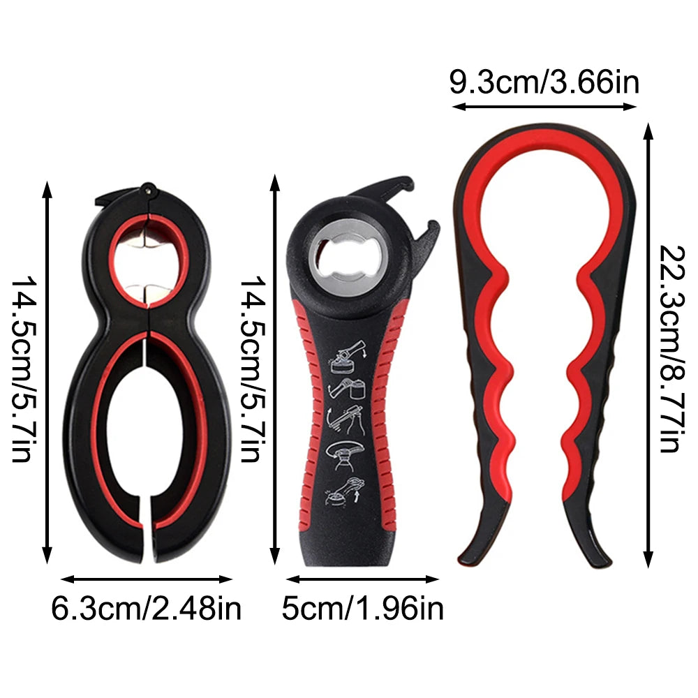 4-in-1 Ergonomic Can & Bottle Opener - Compact Kitchen Tool