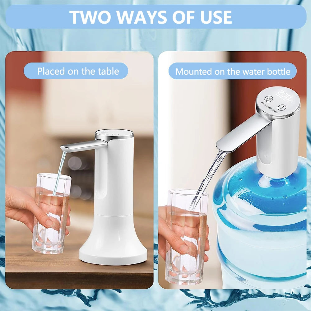 Automatic Electric Water Pump for 19L Bottles - USB Rechargeable