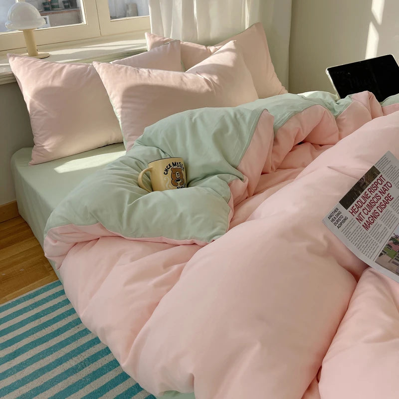 4-Piece Cotton Bedding Set - Duvet Cover & Pillowcases