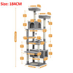 Large Cat Tree with Hammock & Scratching Posts for Indoor Cats