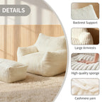 Oversized Bean Bag Lounge Chair with Ottoman