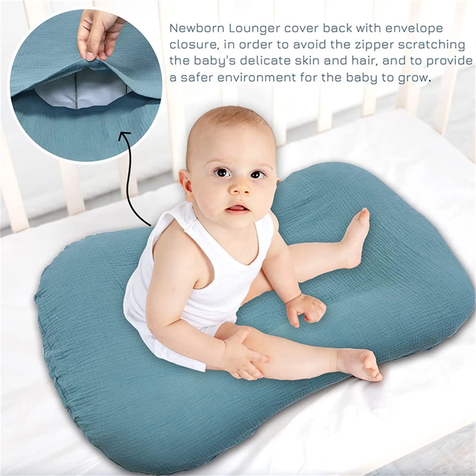 Organic Cotton Baby Lounger Cover - Soft & Removable