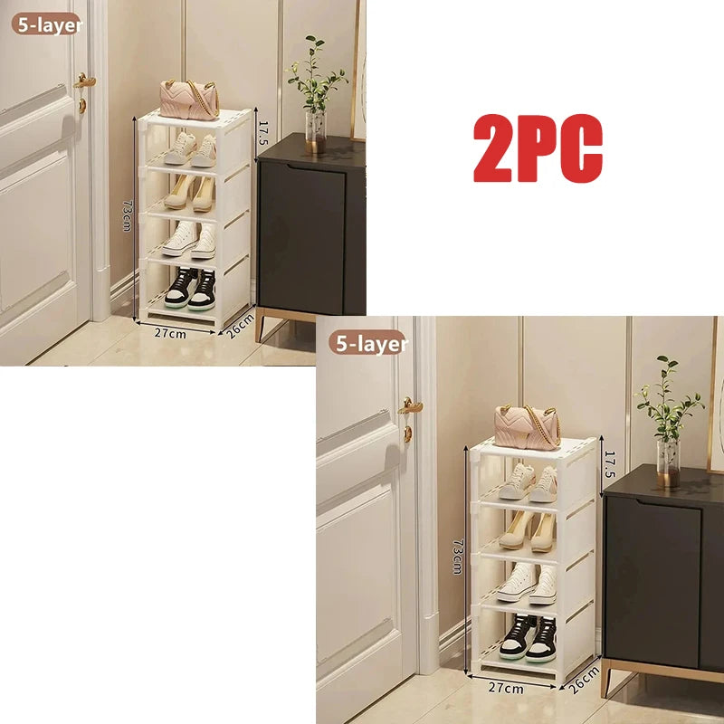 Stackable Corner Shoe Organizer - Space Saving Shoe Rack