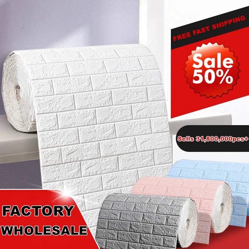 3D Brick Foam Wallpaper - Stylish Wall Decor