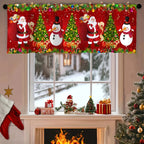 Christmas Curtain Valance - Festive Rod Pocket Window Treatment