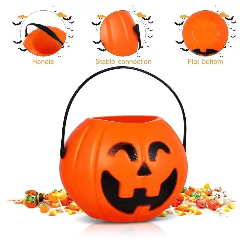 Halloween Pumpkin Bucket - Portable Candy Basket for Festivities