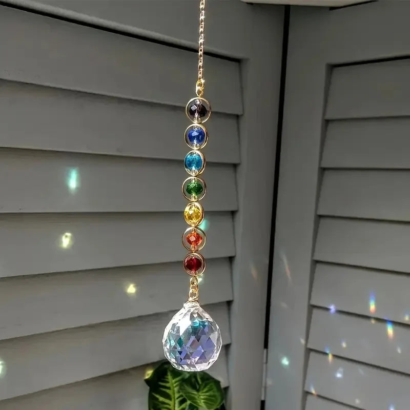 Rainbow Crystal Sun Catcher - Colorful Boho Home Decor