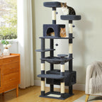 Large Cat Tree with Hammock & Scratching Posts for Indoor Cats