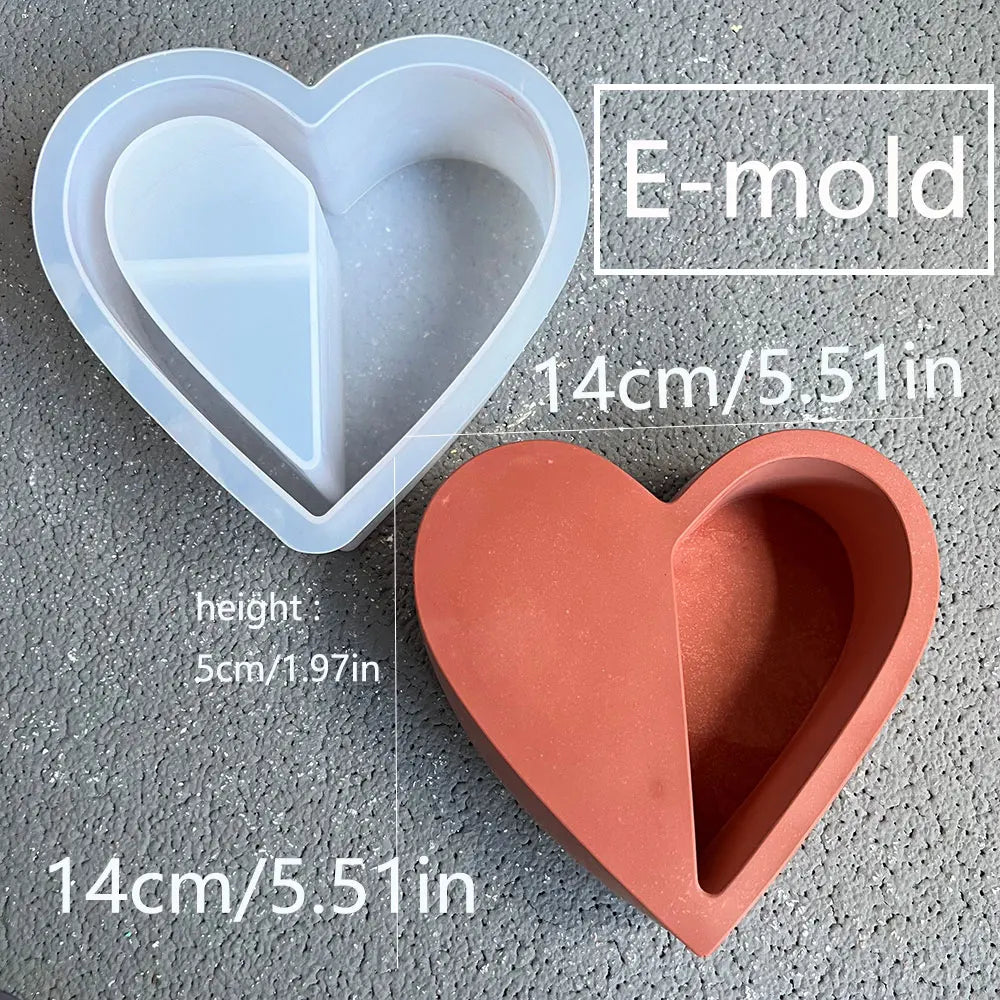 Heart Shaped Silicone Mold for Planters and Candles